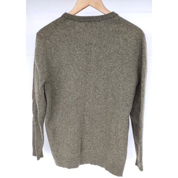 WoolOvers Olive Green 100% Lambswool Crewneck Sweater Size L - Picture 2 of 7